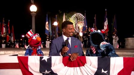 Video thumbnail: A Capitol Fourth Host Alfonso Ribeiro, Elmo, and Cookie Monster Say Goodnight