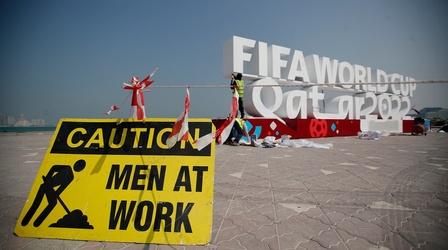 Video thumbnail: PBS NewsHour Workers recount abuse while building World Cup stadiums