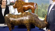 Appraisal: Omersa & Co. Leather Animal Ottomans, ca. 1975