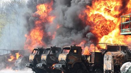 Video thumbnail: PBS NewsHour Russia targets supply routes as weapons flow into Ukraine