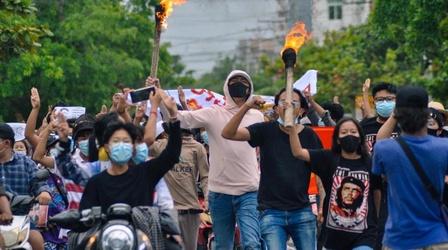 Video thumbnail: PBS NewsHour Myanmar's armed forces clash with ethnic protestors