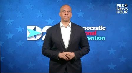 Video thumbnail: PBS NewsHour Cory Booker’s full speech | DNC Night 4