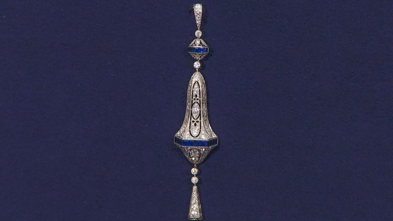 Antiques Roadshow | Appraisal: Art Deco Diamond & Sapphire Pendant, ca. 1920