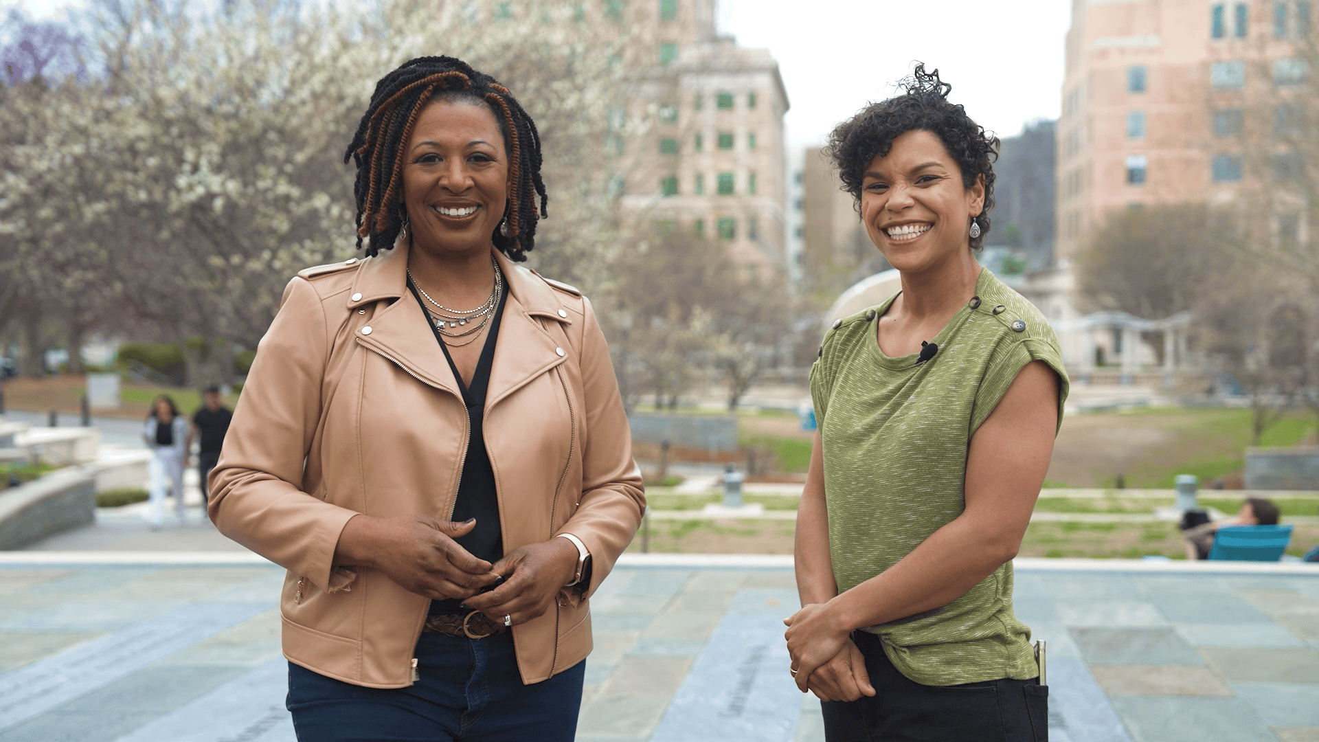 Host of NC Weekend Deborah Holt Noel with a show guest.