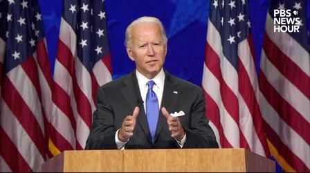 Video thumbnail: PBS NewsHour Joe Biden’s full speech | DNC Night 4
