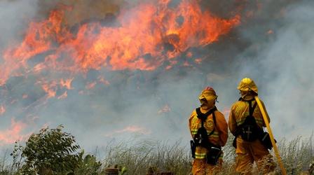 Video thumbnail: PBS NewsHour Wildfires disrupt efforts to curb air pollution