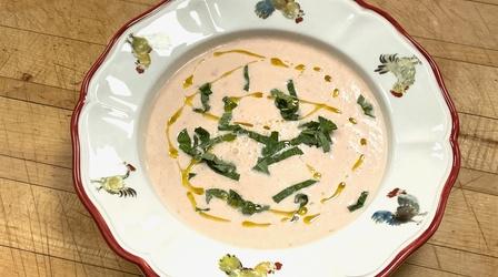 Video thumbnail: American Masters Jacques Pépin Makes Cold Tomato-Cucumber Soup