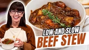 A Simmering Pot | Red Wine Beef Stew & Herb Vinaigrette Salad