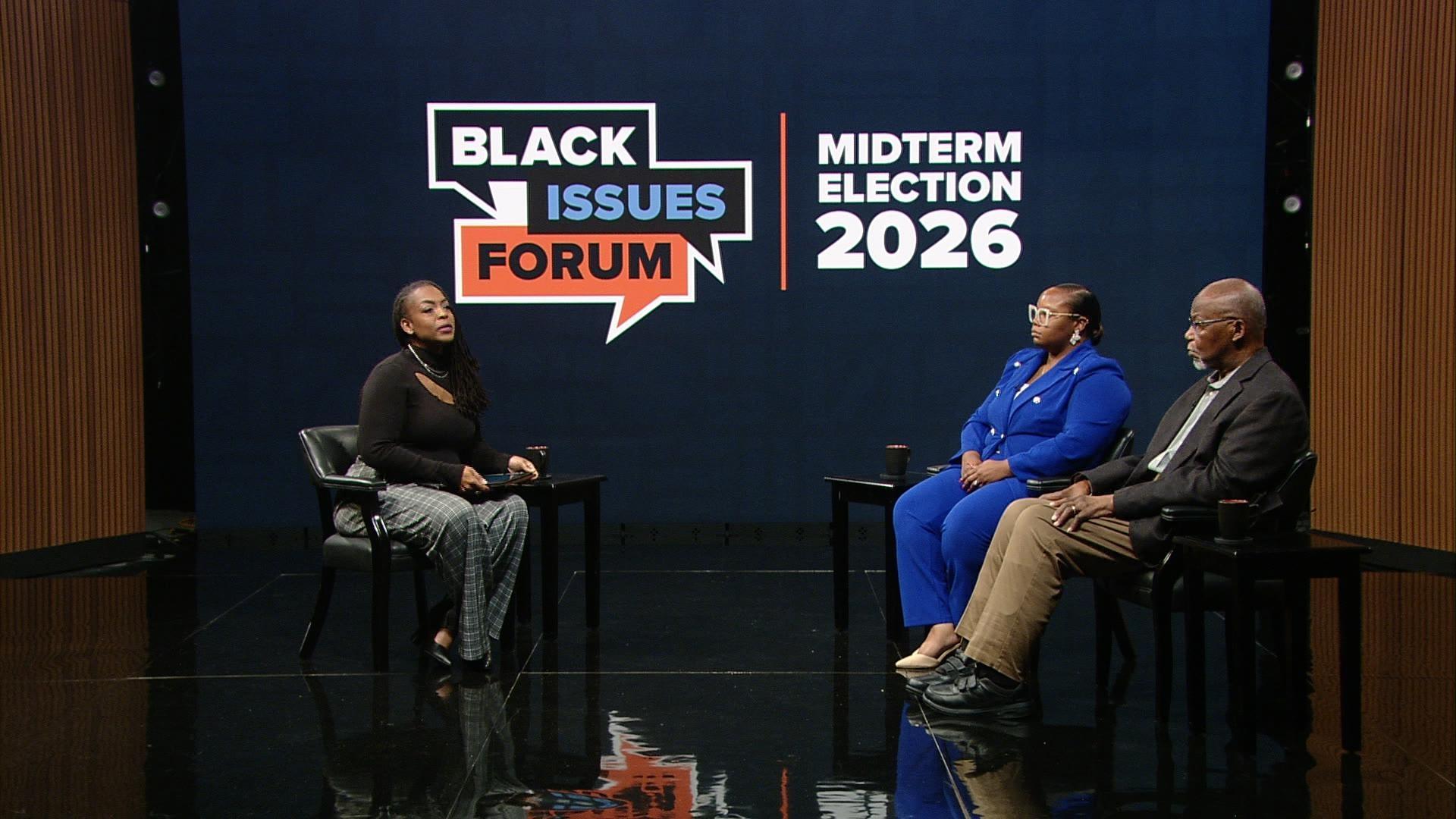 Host of Black Issues Forum Kenia Thompson and guests.