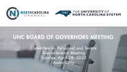 UNC Board of Governors Meeting, April 28, 2020
