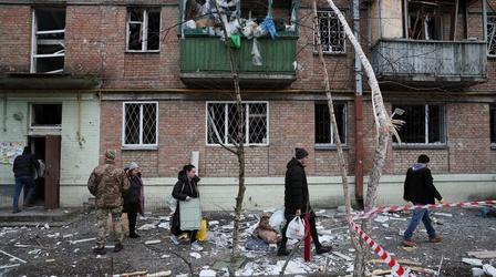 Video thumbnail: PBS NewsHour News Wrap: Russian missiles destroy homes and cars in Kyiv