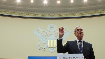 Video thumbnail: PBS NewsHour Partisan divide fuels Mueller hearings in a historic day