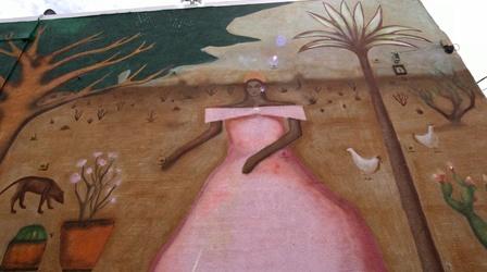 Video thumbnail: Artbound Why Are There Chickens in This Desert X Mural?