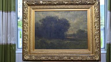 Appraisal: Edward Mitchell Bannister Landscape Oil, ca. 1885