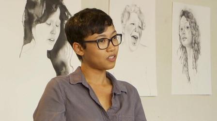 Video thumbnail: Oregon Art Beat Samantha Wall, charcoal and crayon portraits | grades 6-12