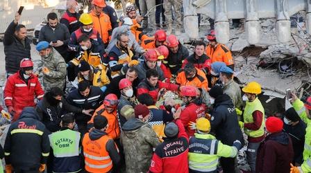Video thumbnail: PBS NewsHour Victims found alive in rubble a week after earthquake