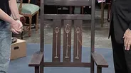 Appraisal: Gustav Stickley Inlaid Armchair, ca. 1904
