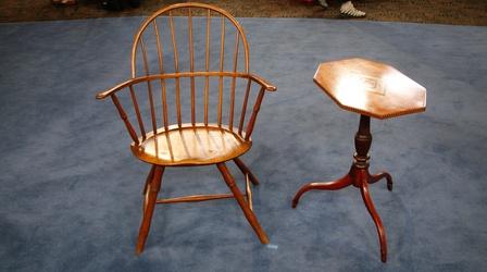 Video thumbnail: Antiques Roadshow Appraisal: Windsor Armchair & Candlestand, ca. 1800