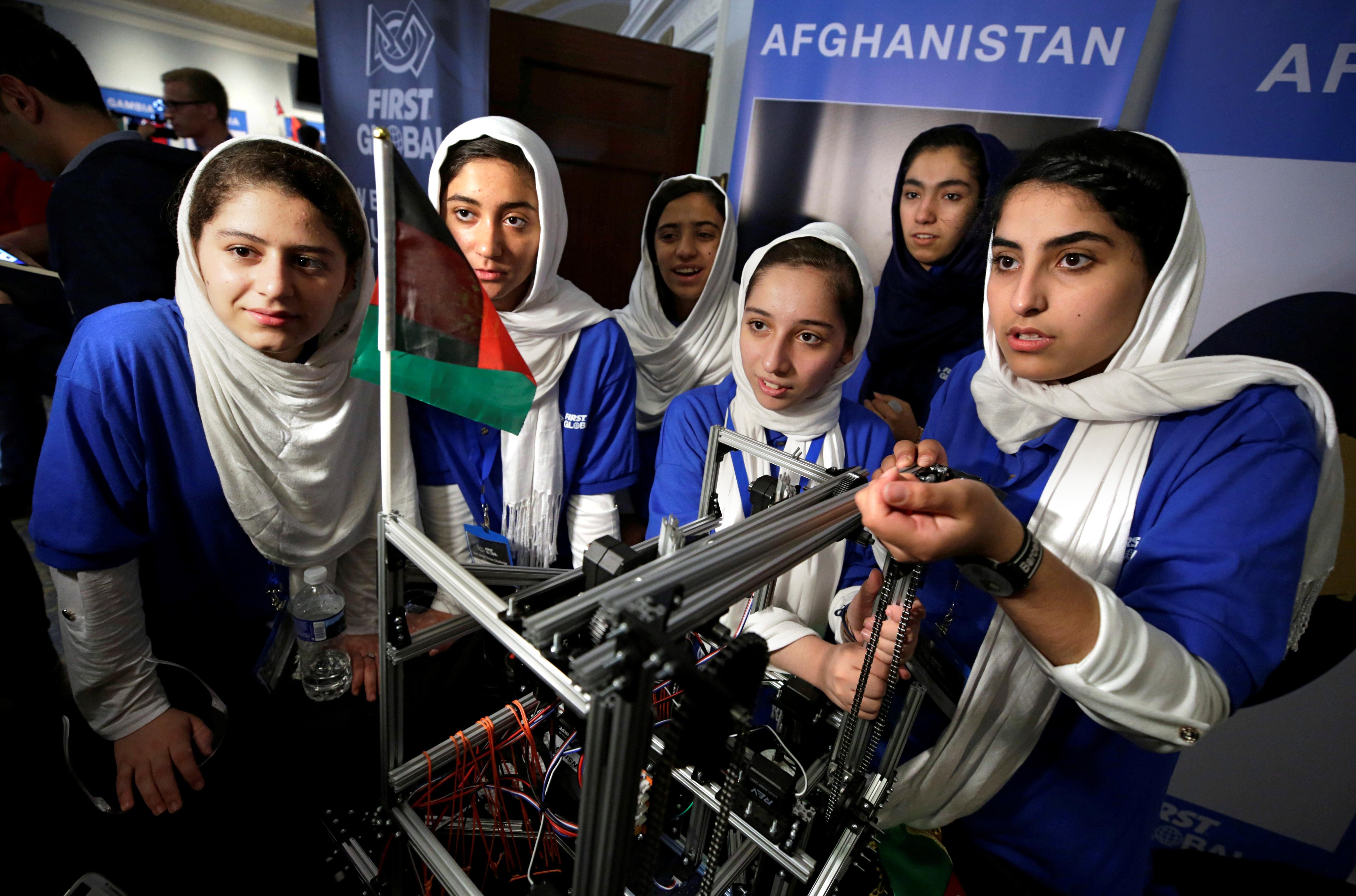 Afghan girls' robotics team shows the world what they can do