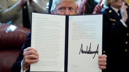Video thumbnail: PBS NewsHour News Wrap: House can't override Trump veto on wall emergency