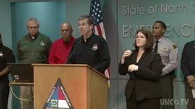Video thumbnail: NC Emergency Management and Weather NC Gov. Cooper: Hurricane "Florence": 3 PM-9/24
