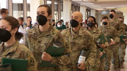 Military medical team leaves Newark hospital to cheers