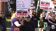 WGA members picket outside Maplewood high school