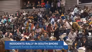 South Shore Residents Rally Against Plan for Migrant Shelter