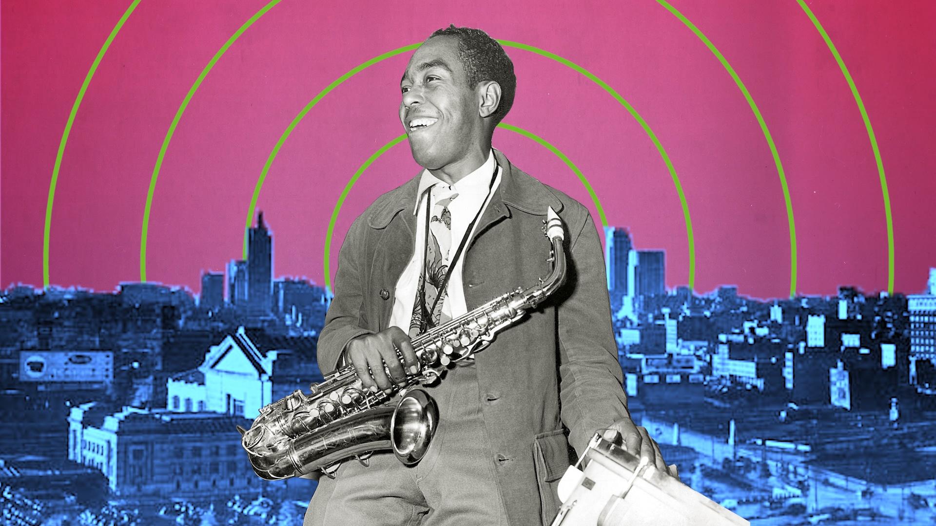 A teenage Charlie Parker has a cymbal thrown at him, Jazz