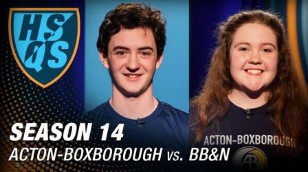 Video thumbnail: High School Quiz Show Quarterfinal 4: Acton-Boxborough vs. BB&N