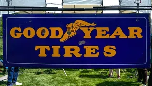 Appraisal: Goodyear Tires Double-sided Porcelain Sign, ca. 1935