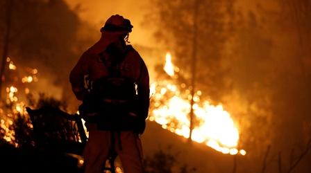 Video thumbnail: PBS NewsHour High temperatures, dry conditions helping wildfires spread