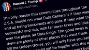 State Lawmakers Criticize Trump's Comment on Data Centers