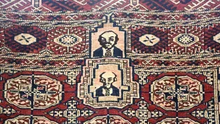 Appraisal: Turkmen Communist Figure Rug, ca. 1930
