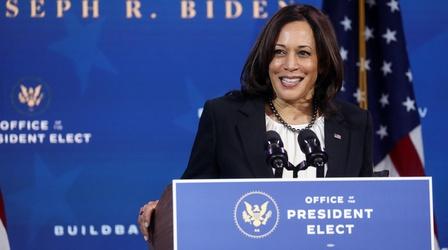 Video thumbnail: PBS NewsHour Kamala Harris poised to break barriers on multiple fronts