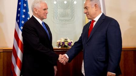 Video thumbnail: PBS NewsHour Pence greeted by tensions on Middle East trip