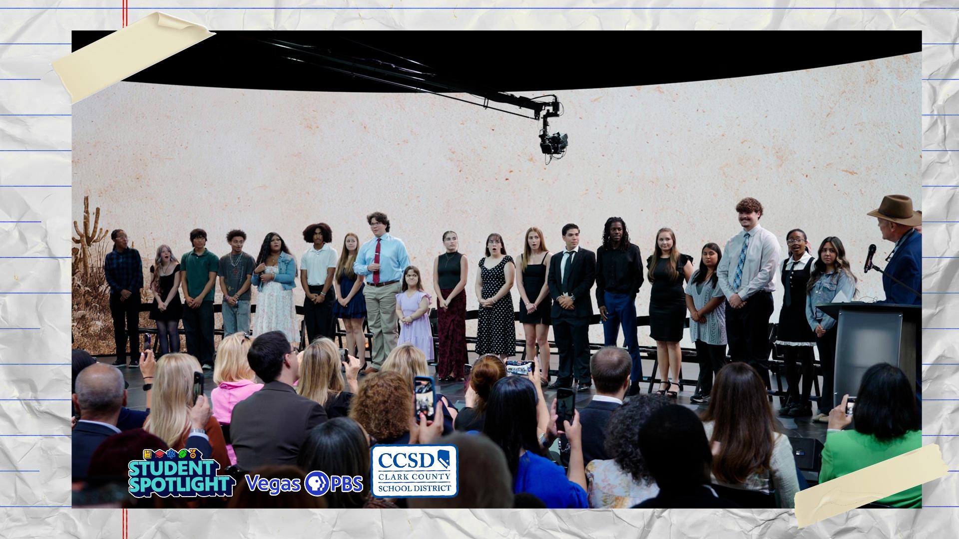 The Public Education Foundation helps surprise students with Frias Legacy Scholarships.