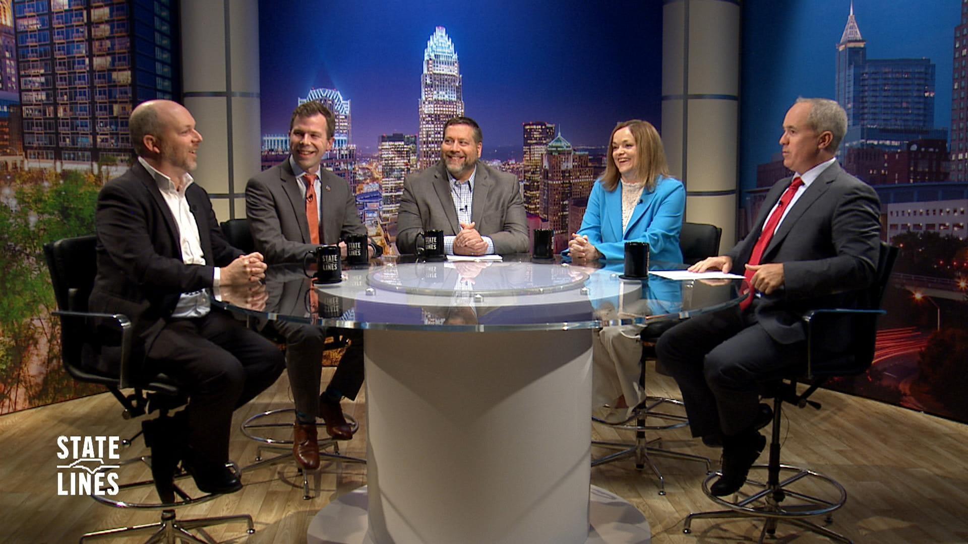 Host of State Lines, Kelly McCullen and panelists.