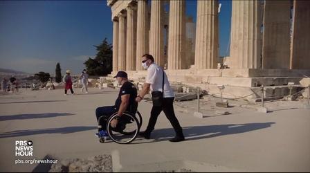 Video thumbnail: PBS NewsHour Greeks split over construction to improve Parthenon access
