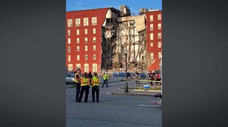 Video thumbnail: PBS NewsHour News Wrap: Apartment building partially collapses in Iowa