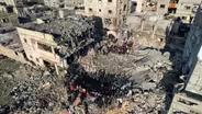 Area where Palestinians found shelter becomes battle zone