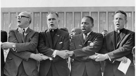 Video thumbnail: PBS NewsHour Following Father Theodore Hesburgh through Civil Rights era
