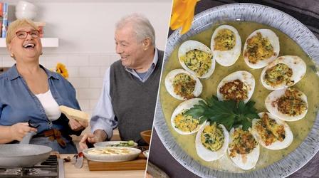 Video thumbnail: Lidia Celebrates America Making Eggs Jeannette with Jacques Pépin