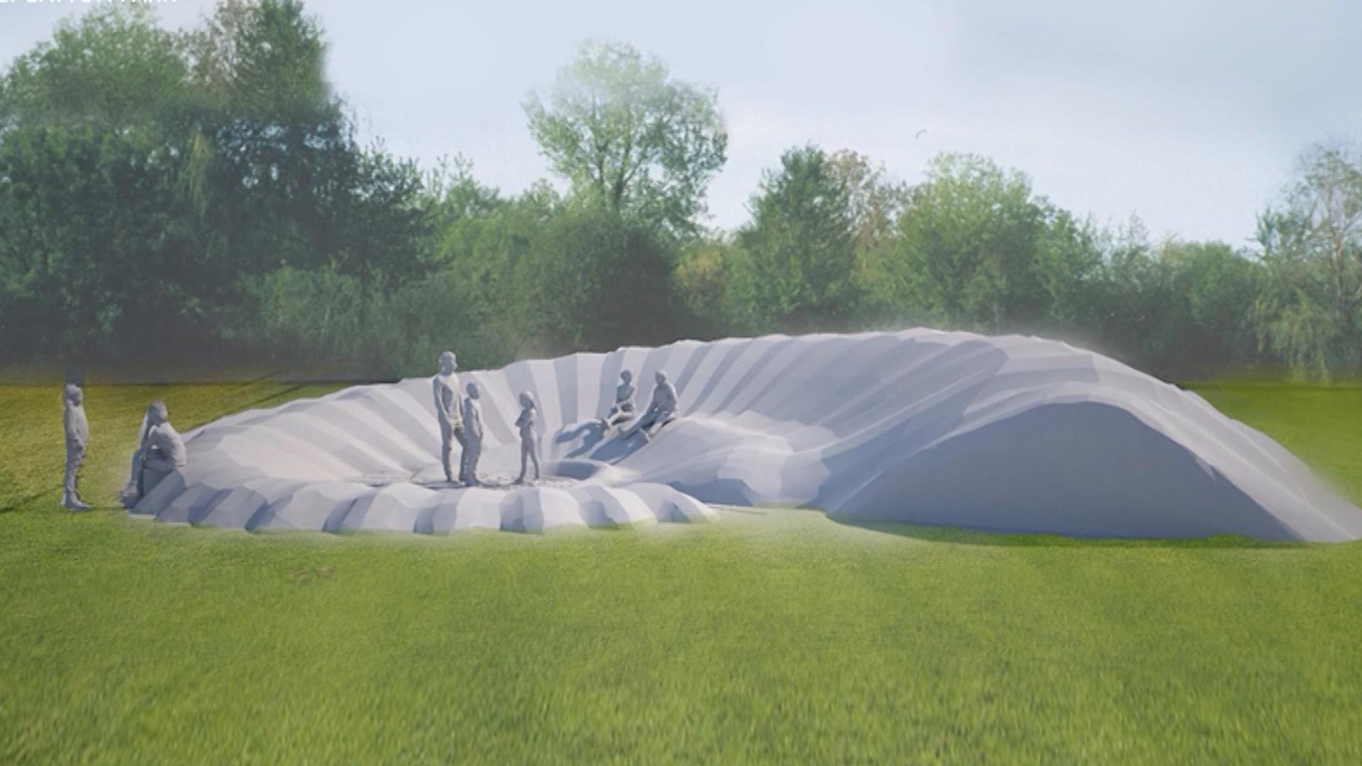Massive Concrete Sculpture Installed at New Lexington Park