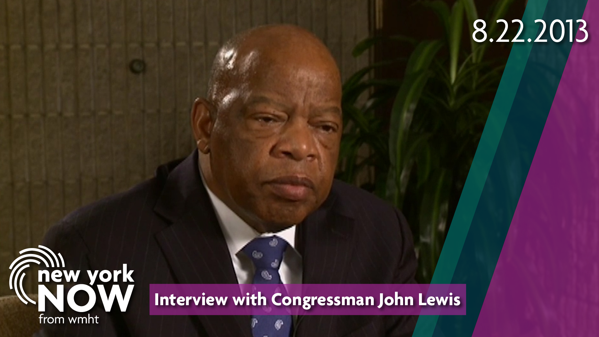 The late Congressman John Lewis sits attentively during an interview on New York NOW in 2013.