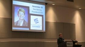 Video thumbnail: Evansville Rotary Club Regional Voices: Tara Barney, CEO, SWIN Chamber of Commerce