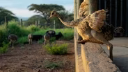 Ostrich Chick Learns to Walk
