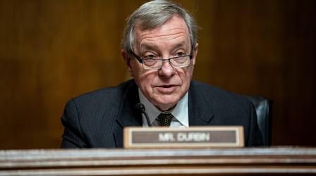 Video thumbnail: PBS NewsHour Sen. Durbin on fate of infrastructure and reconciliation