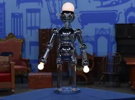 Appraisal: Torino Chrome Robot Lamp, ca. 1979