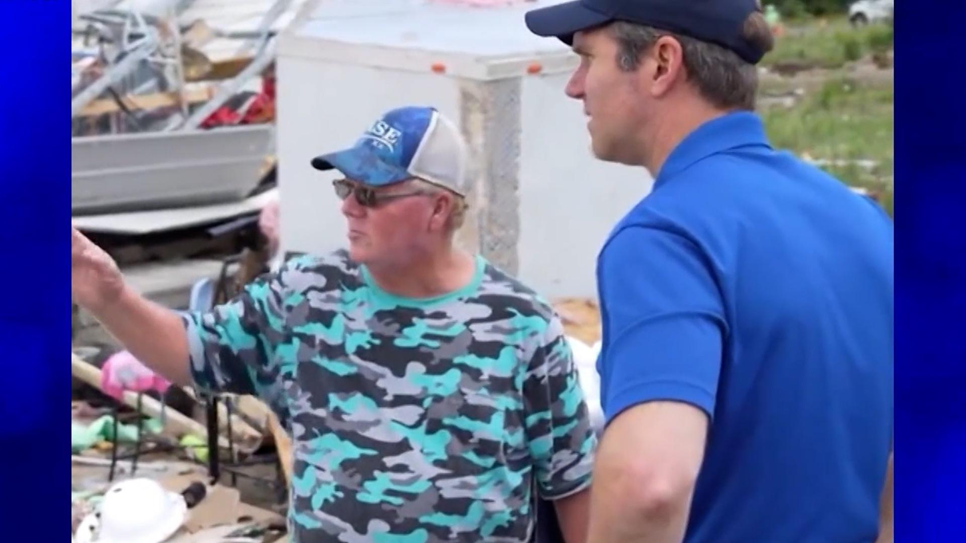 Governor Beshear Tours Damage Left Behind After Deadly Storms Hit the State